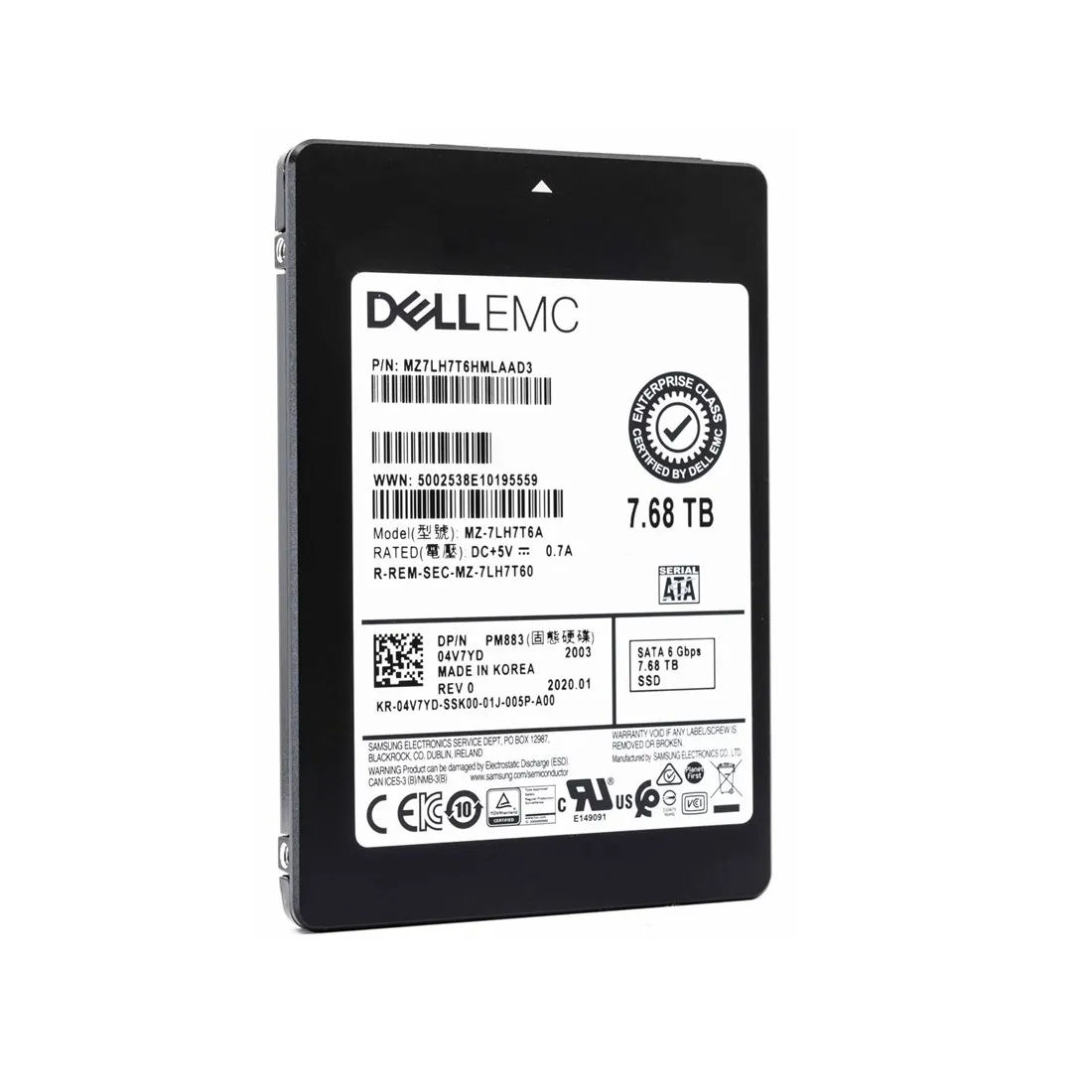 4V7YD - Dell 7.68TB SATA Triple-Level Cell SFF 2.5" Solid State Drive