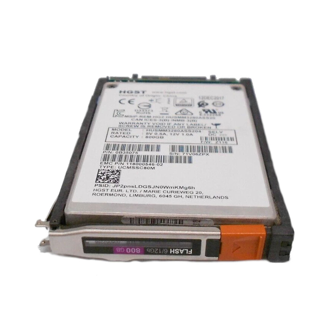 005052256 - EMC 800GB SAS SFF 2.5" Solid State Drive