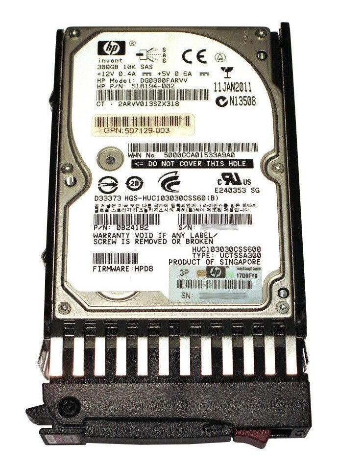 507129-004 - HP 300GB 10000RPM SAS 2.5-Inch Hard Drive