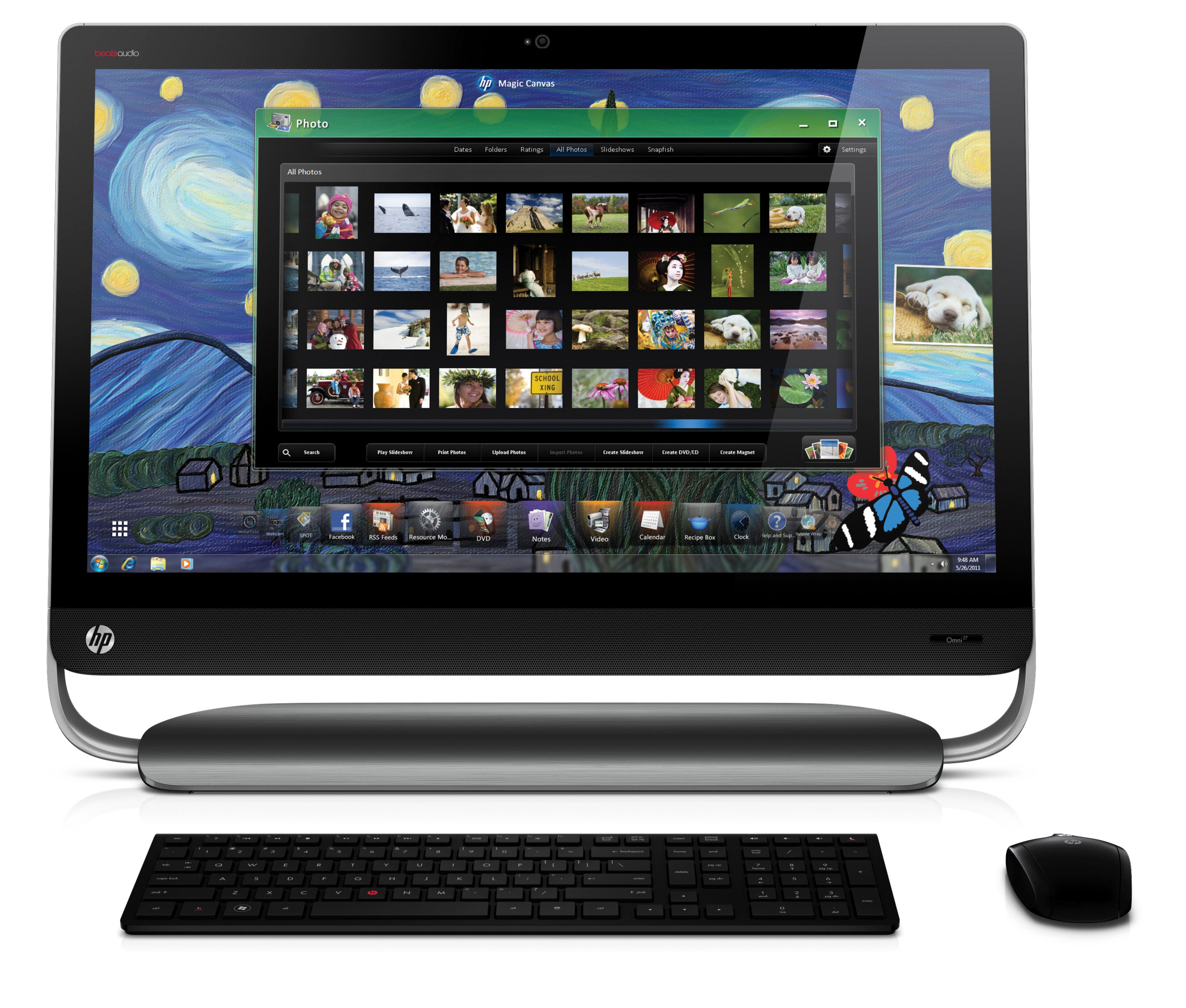 HP Omni 27-1010ea Intel® Core™ i3 i3-2120 68.6 cm (27") 1920 x 1080 pixels All-in-One PC 4 GB DDR3-SDRAM 1 TB HDD Windows 7 Home Premium Black