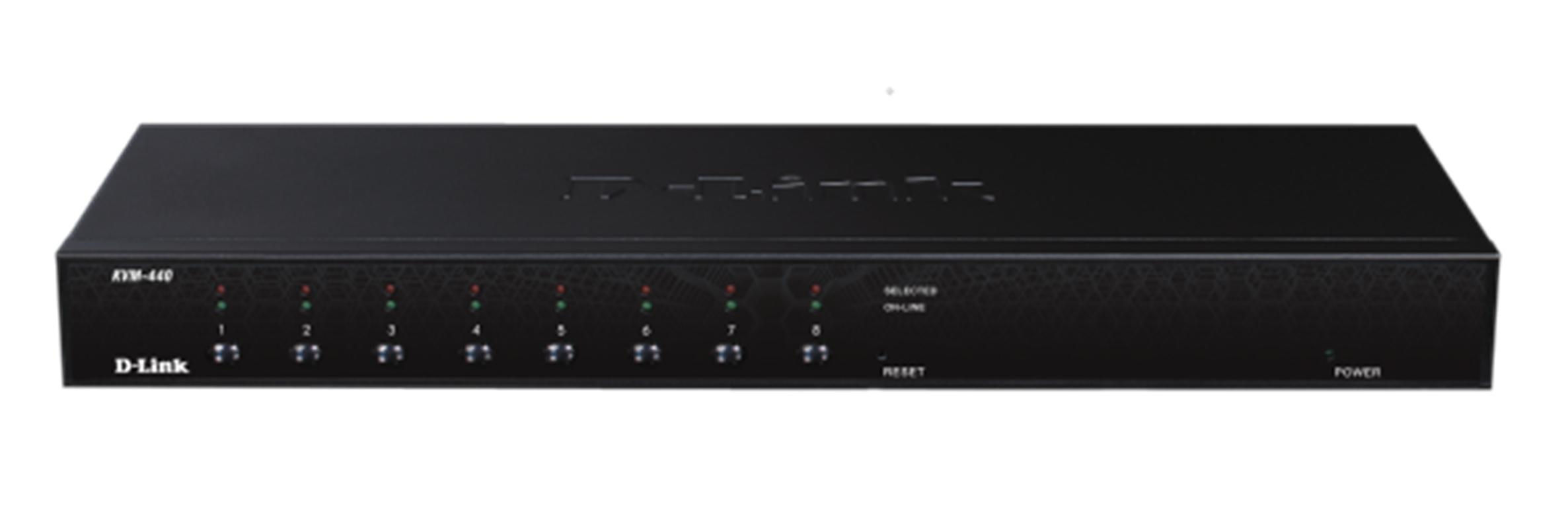 D-Link 8-Port PS2/USB KVM KVM switch Rack mounting Black
