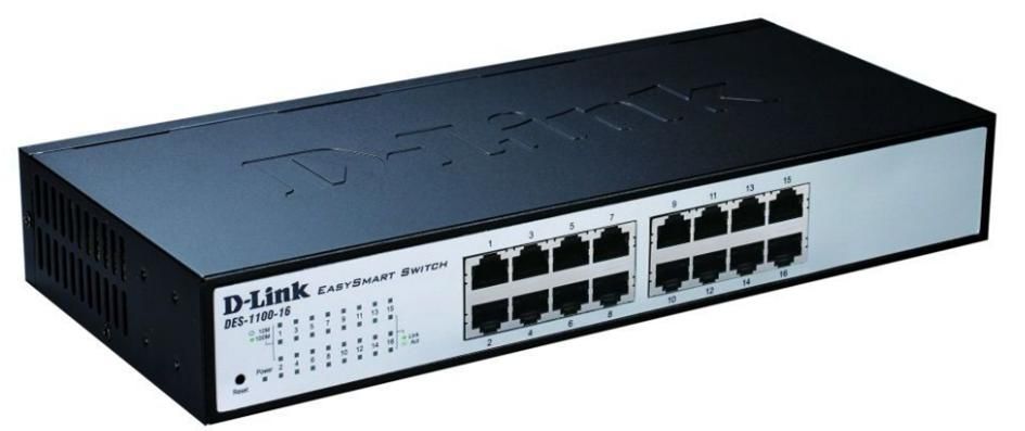 D-Link DES-1100-16 network switch Managed L2 Fast Ethernet (10/100) 1U Black