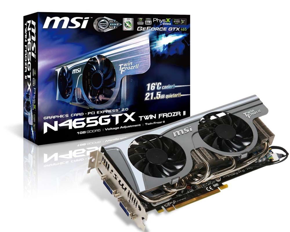 MSI N465GTX Twin Frozr II GeForce GTX 465 1 GB GDDR5