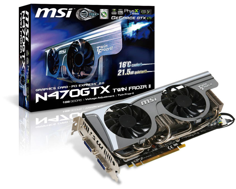 MSI N470GTX Twin Frozr II GeForce GTX 470 1.25 GB GDDR5