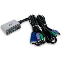 StarTech.com 2 Port Mini PC Switcher with Audio - Built-on-cable KVM Switch KVM cable Black 1.37 m