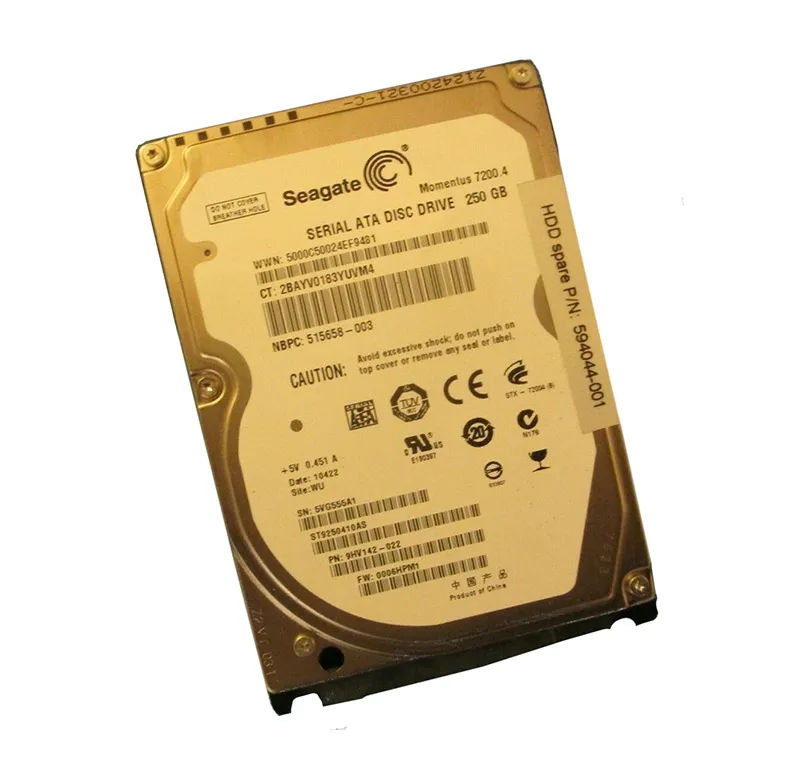 515658-003 - HP 250GB 7200RPM SATA 3Gb/s 2.5-in Hard Drive