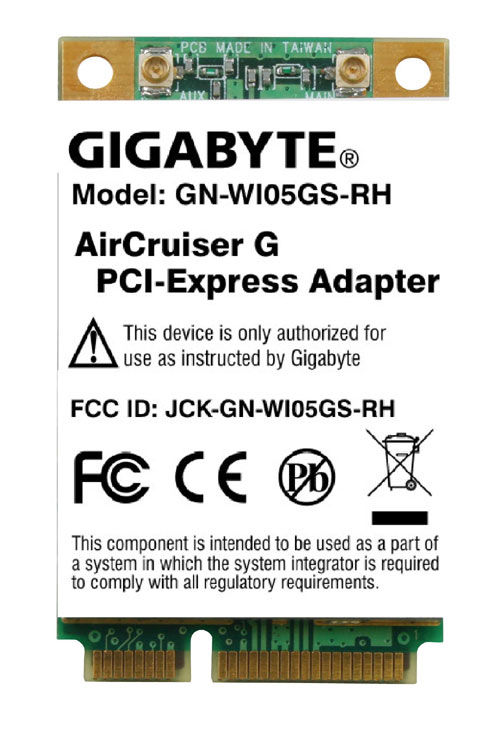 GIGABYTE GN-WI05GS-RH (rev. 1.0) Internal WLAN 54 Mbit/s