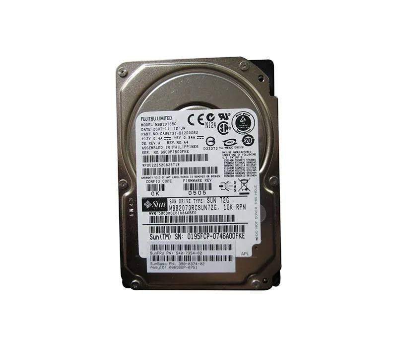 540-7354 - Sun 73GB 10000RPM SAS 3Gb/s 2.5-in Hard Drive