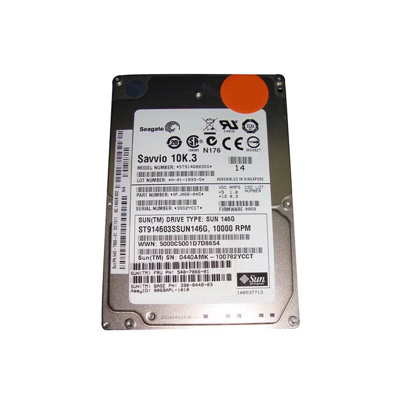 540-7866 - Sun 146GB 10000RPM SAS 3Gb/s 2.5-in Hard Drive