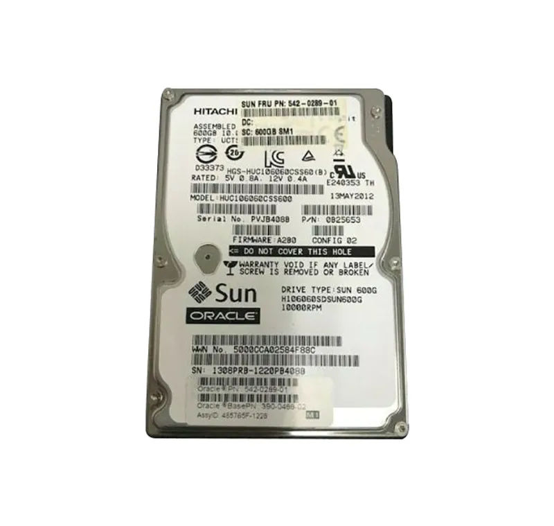542-0289 - Sun 600GB 10K SAS 6Gb/s 2.5-in HDD with Tray