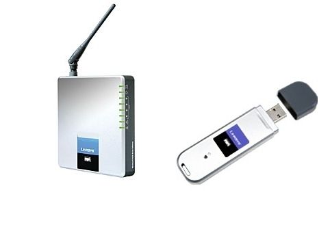 Linksys Wireless-G ADSL Home Gateway + Compact Wireless USB NW Adapter wireless router
