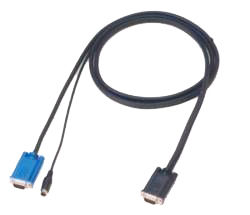 Fujitsu 5.0m VGA - VGA + PS/2 KVM cable Black 5 m