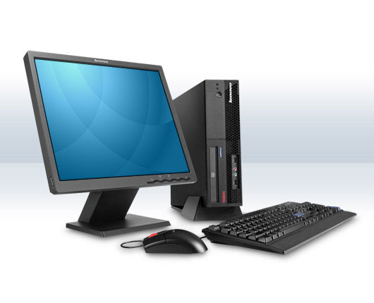 Lenovo ThinkCentre M57e Intel® Core™2 Duo E6550 1 GB DDR2-SDRAM 160 GB Intel® GMA 3100 Windows Vista Business SFF PC Black
