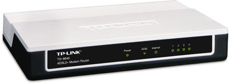 TP-Link TD-8840B + splitter, ADSL2+-Modem-Router Annex B with 4-Port-Switch wired router Black, White