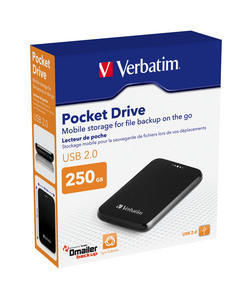 Verbatim 47507 external hard drive 250 GB USB 2.0 Black