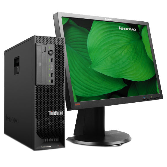 Lenovo ThinkStation C20 + 24" LCD Intel® Xeon® 5000 Sequence E5507 4 GB DDR3-SDRAM Windows 7 Professional Tower Workstation Black