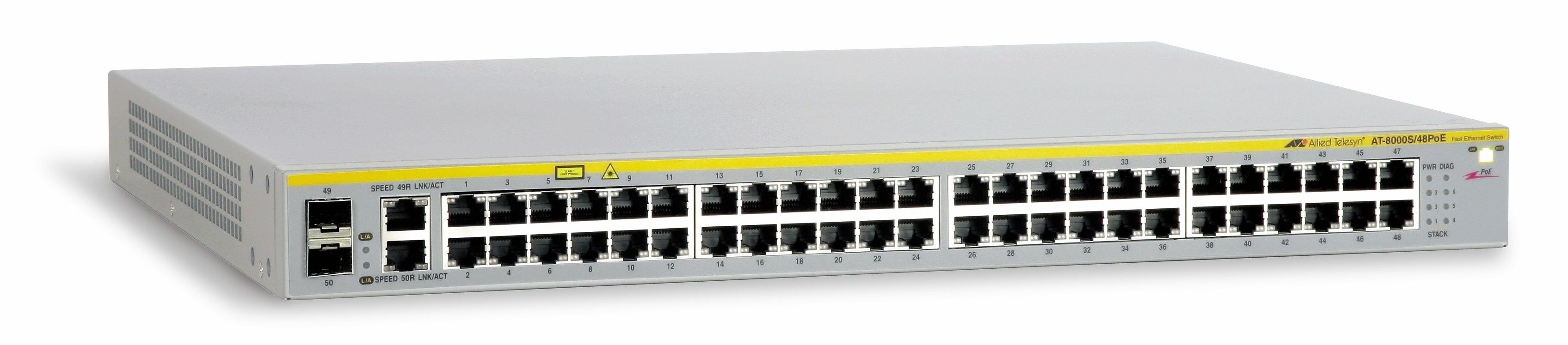 Allied Telesis AT-8000S/48PoE Managed L2 Power over Ethernet (PoE) Silver