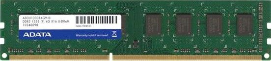 ADATA SU3U1333C4G9-B memory module 4 GB 1 x 4 GB DDR3 240-pin DIMM