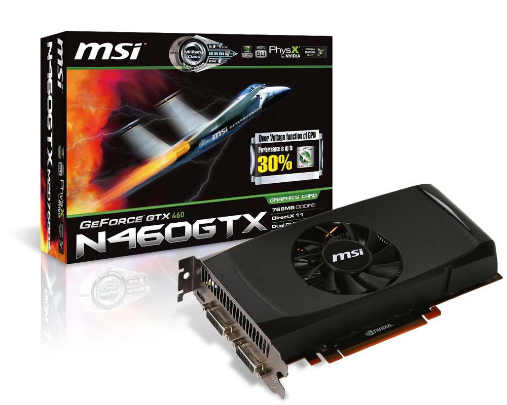 MSI N460GTX-M2D768D5 graphics card GeForce GTX 460 GDDR5