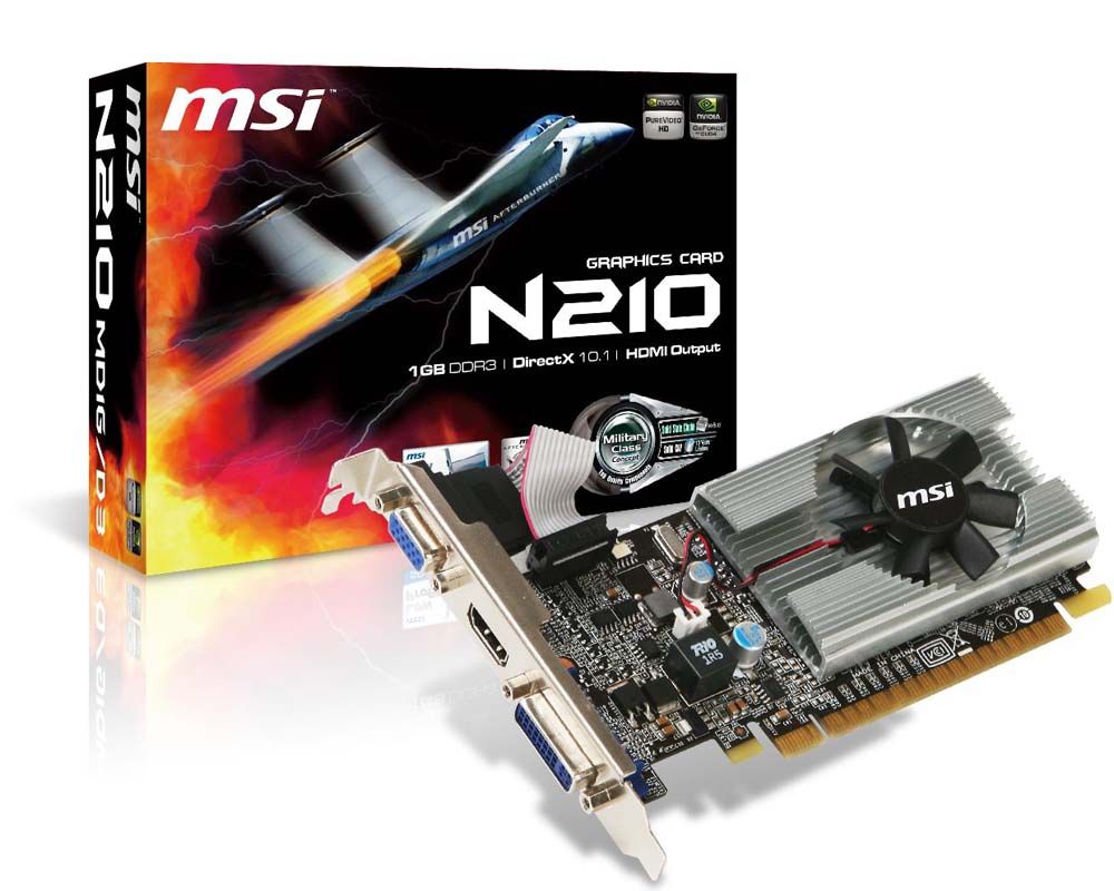 MSI V229-002R graphics card GeForce 210 1 GB GDDR3