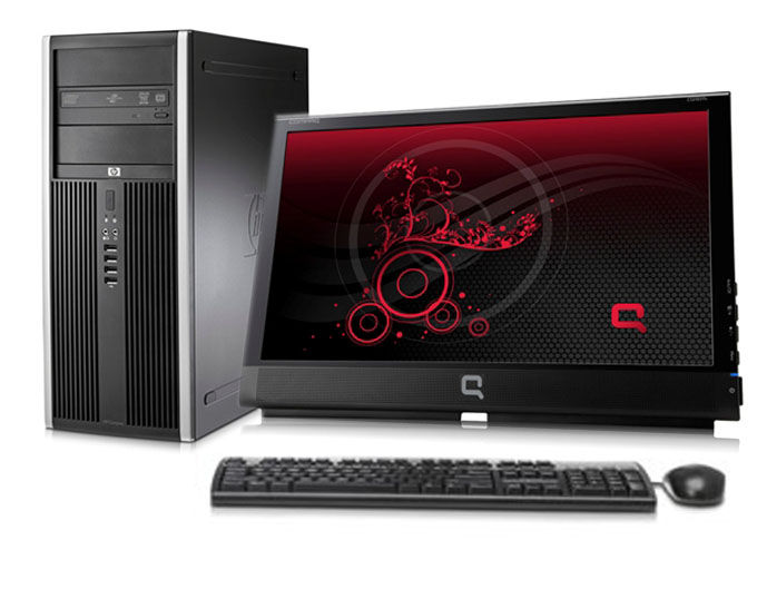 HP Compaq Elite 8000 Elite MT + CQ1859s Intel® Core™2 Duo E8500 4 GB DDR3-SDRAM 320 GB Intel® GMA 4500M Windows 7 Professional Mini Tower PC Black