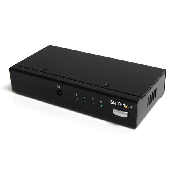 StarTech.com 4 Port DisplayPort Video Switch with Audio & IR Remote Control
