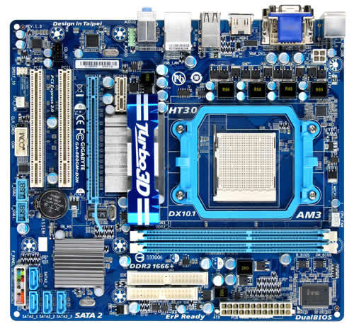 GIGABYTE GA-880GM-D2H motherboard AMD 880G Socket AM3 micro ATX