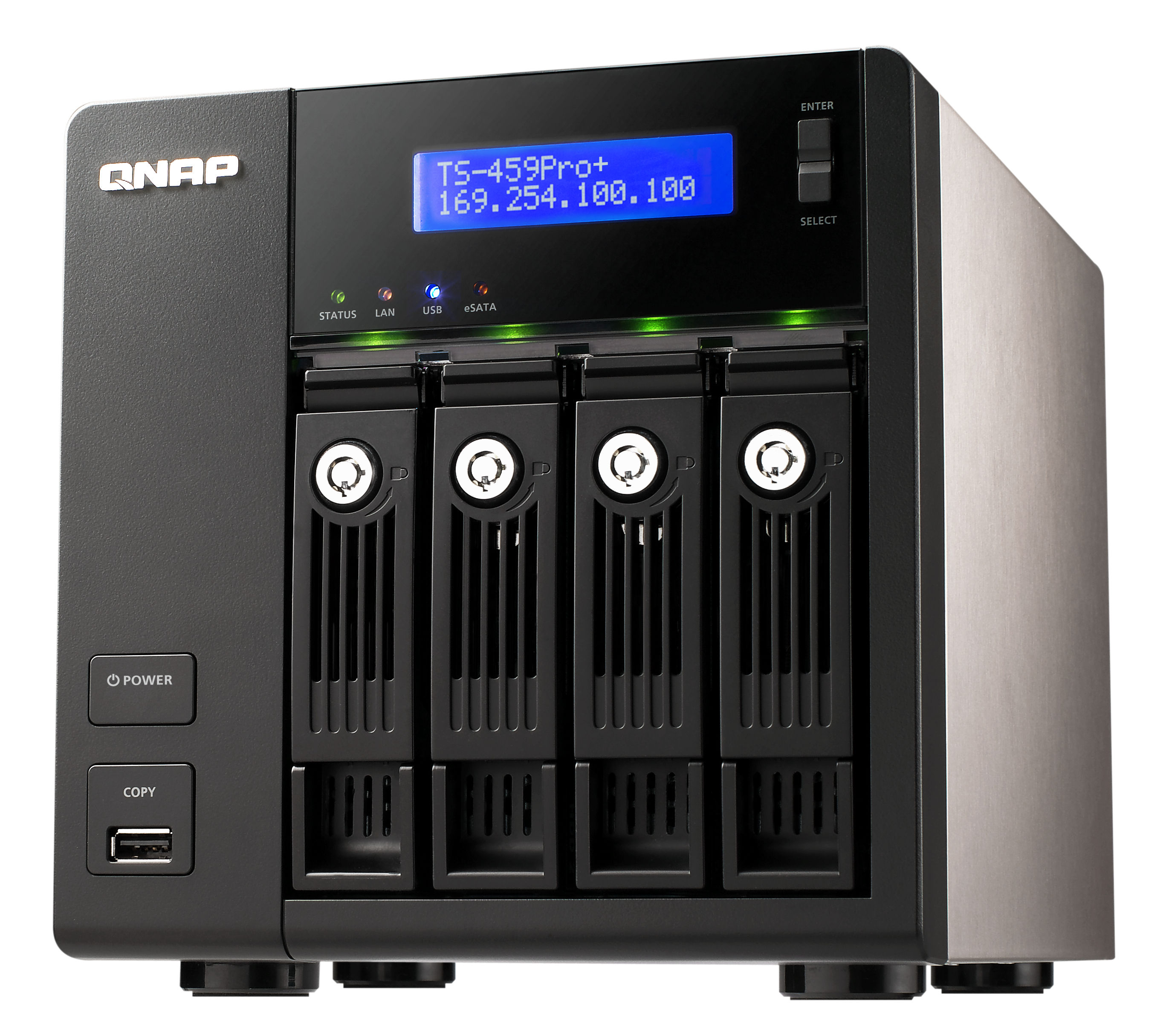 QNAP TS-459 Pro+ Turbo NAS Tower Intel Atom® D525 1 GB 0 TB Linux