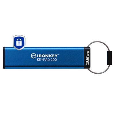 Kingston Technology IronKey 32GB Keypad 200, FIPS 140-3 Lvl 3 AES-256 Hardware Encrypted