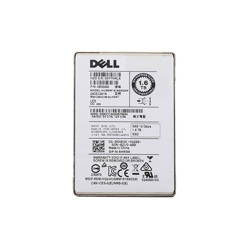 5HR3X - Dell 1.6TB SAS Multi-Level Cell SFF 2.5" Solid State Drive