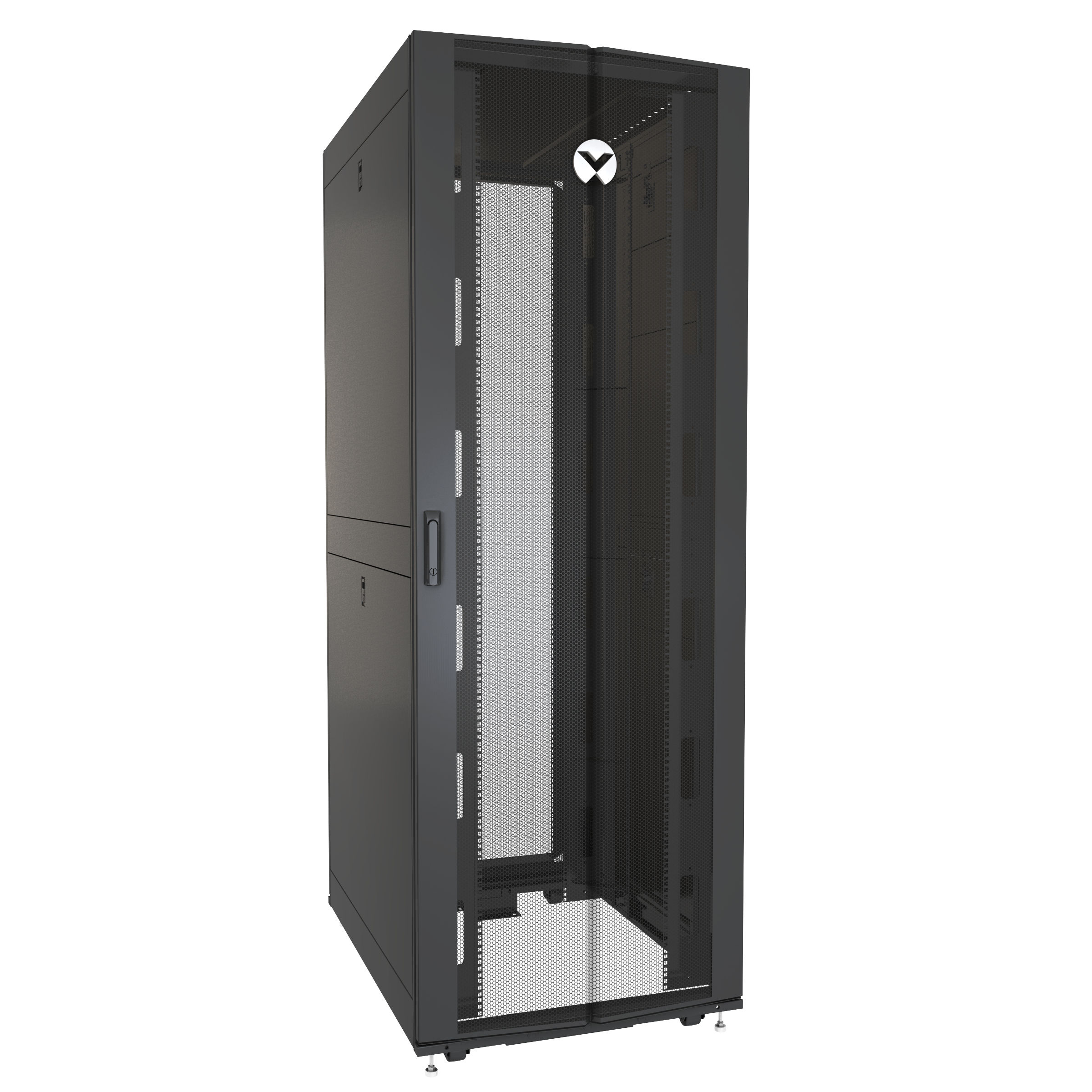 Vertiv VR3157 rack cabinet 48U Freestanding rack Black, Transparent
