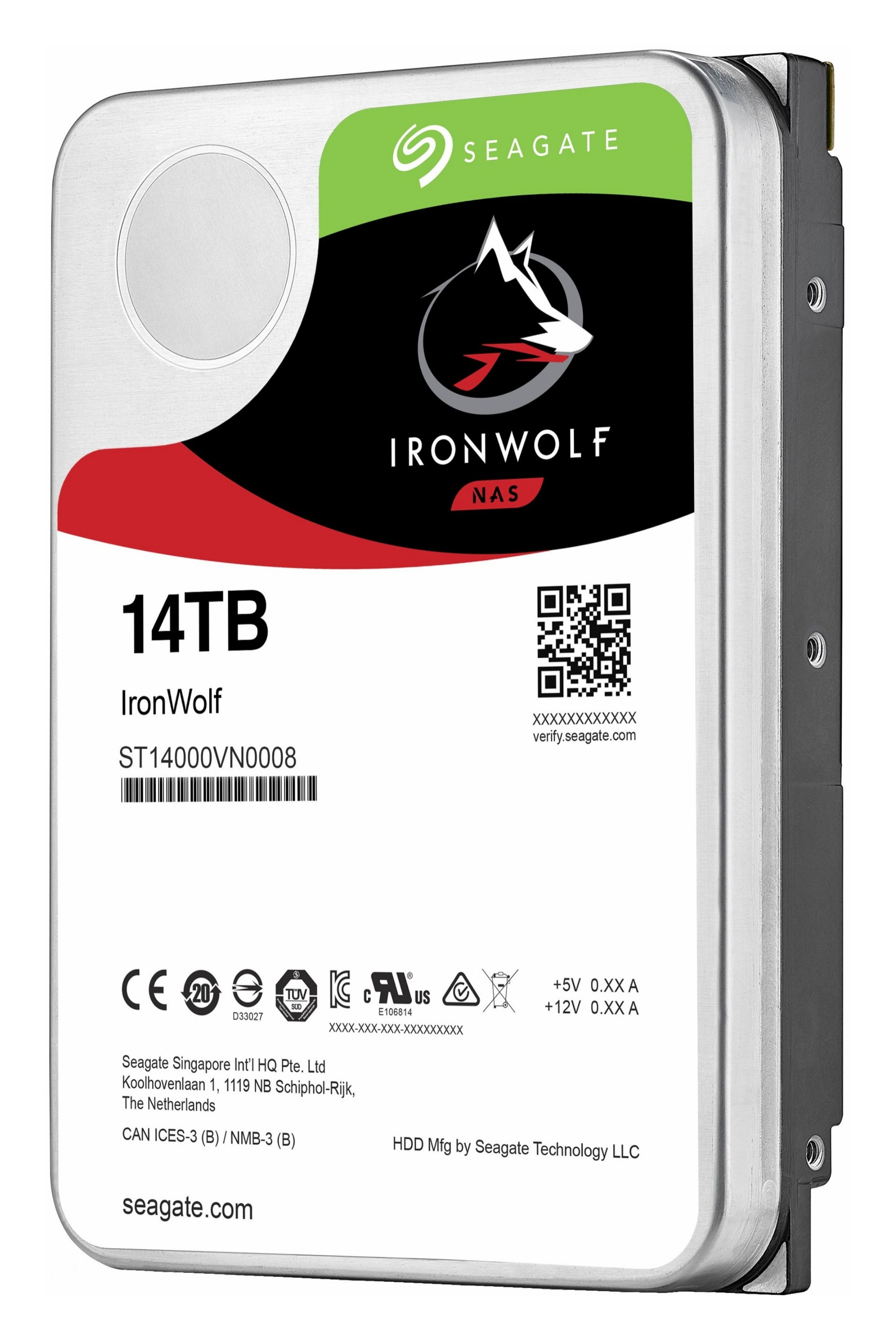 Seagate IronWolf internal hard drive 14 TB 7200 RPM 256 MB 3.5" Serial ATA III