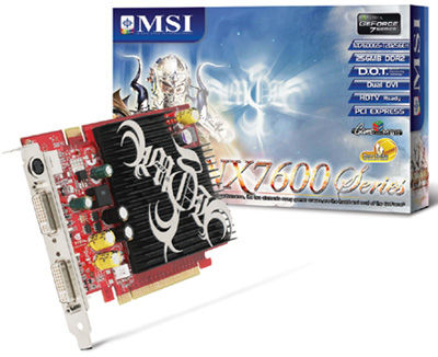 MSI NX7600GS-T2D256EH graphics card GDDR2