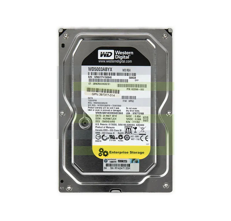 622598-002 - HP 500GB 7200RPM SATA 3Gb/s 3.5-in Hard Drive