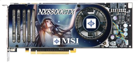 MSI NX8800GTX-T2D768E graphics card GeForce 8800 GTX GDDR3