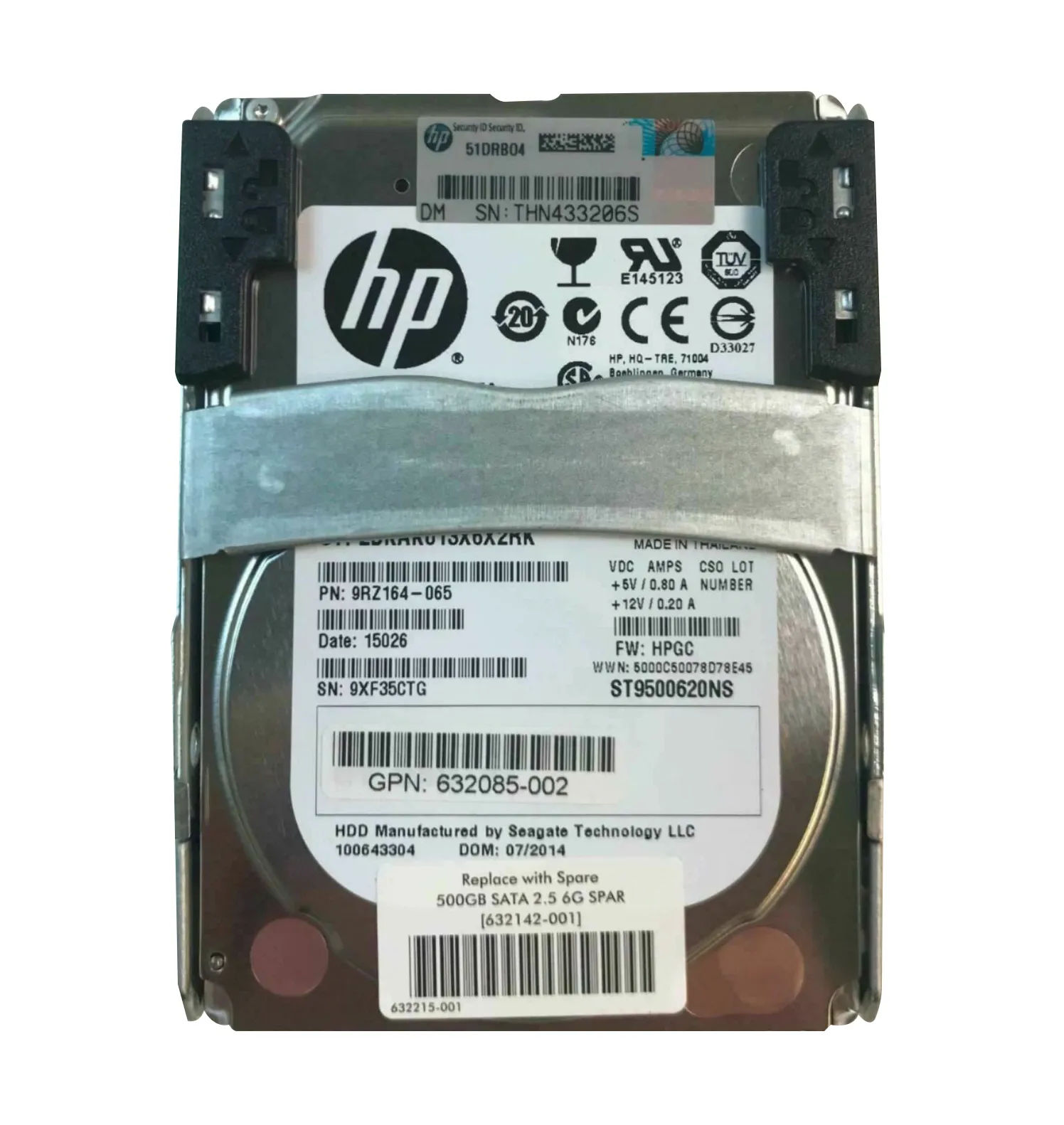 632085-002 - HP 500GB 7200RPM SATA 6Gb/s 2.5-in Hard Drive