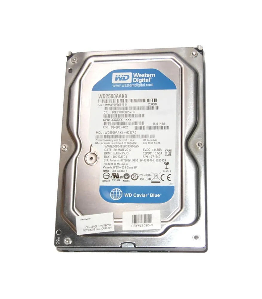 634603-002 - HP 250GB 7200RPM SATA 6Gb/s 3.5-in Hard Drive
