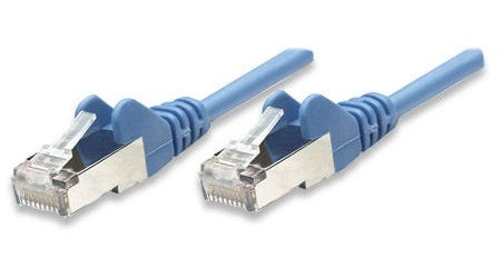 Intellinet Network Patch Cable, Cat5e, 0.5m, Blue, CCA, SF/UTP, PVC, RJ45, Gold Plated Contacts, Snagless, Booted, Lifetime Warranty