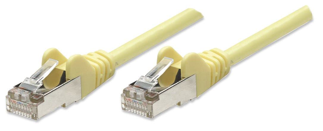 Intellinet Network Patch Cable, Cat5e, 10m, Yellow, CCA, F/UTP, PVC, RJ45, Gold Plated Contacts, Snagless, Booted, Lifetime Warranty, Polybag