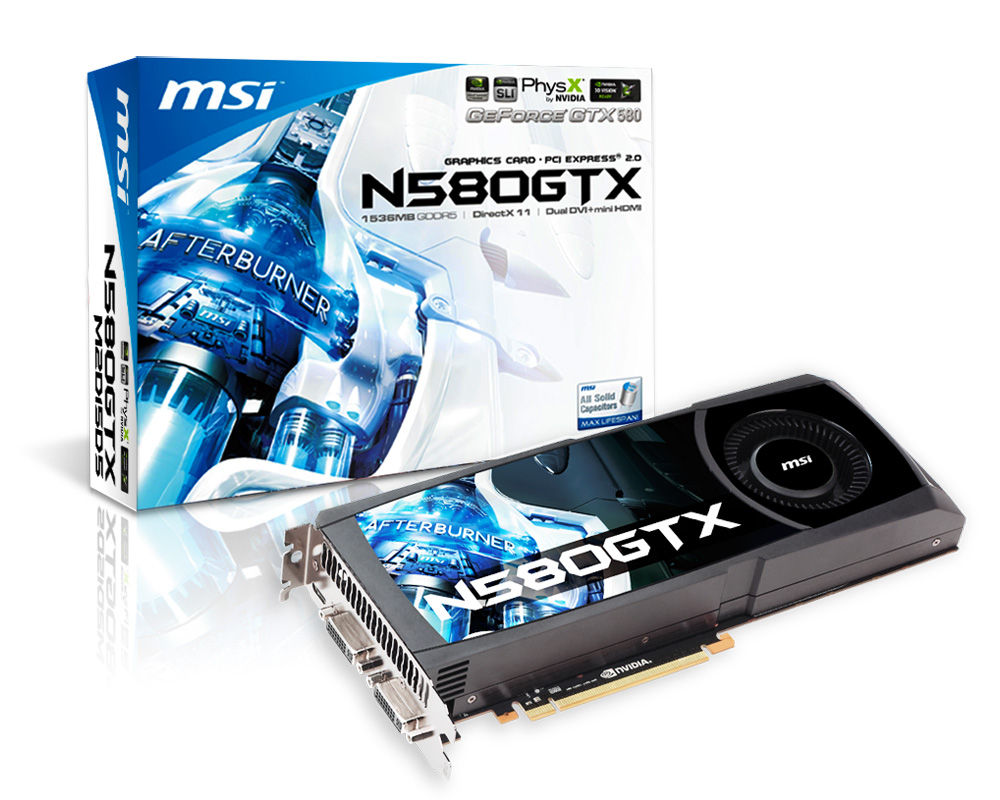 MSI N580GTX-M2D15D5 NVIDIA GeForce GTX 580 1.5 GB GDDR5