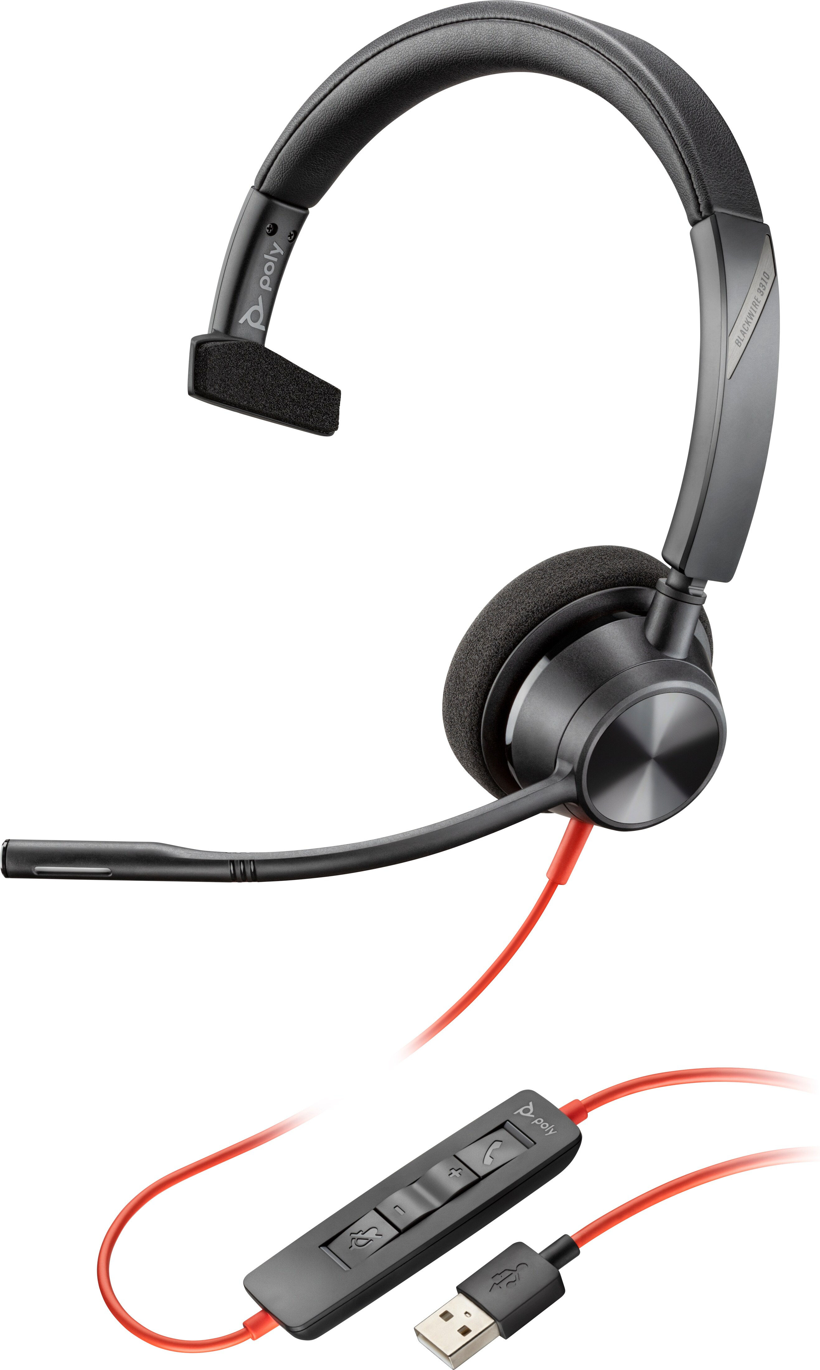 HP Poly Blackwire 5210 Monaural USB-A Headset (Bulk)