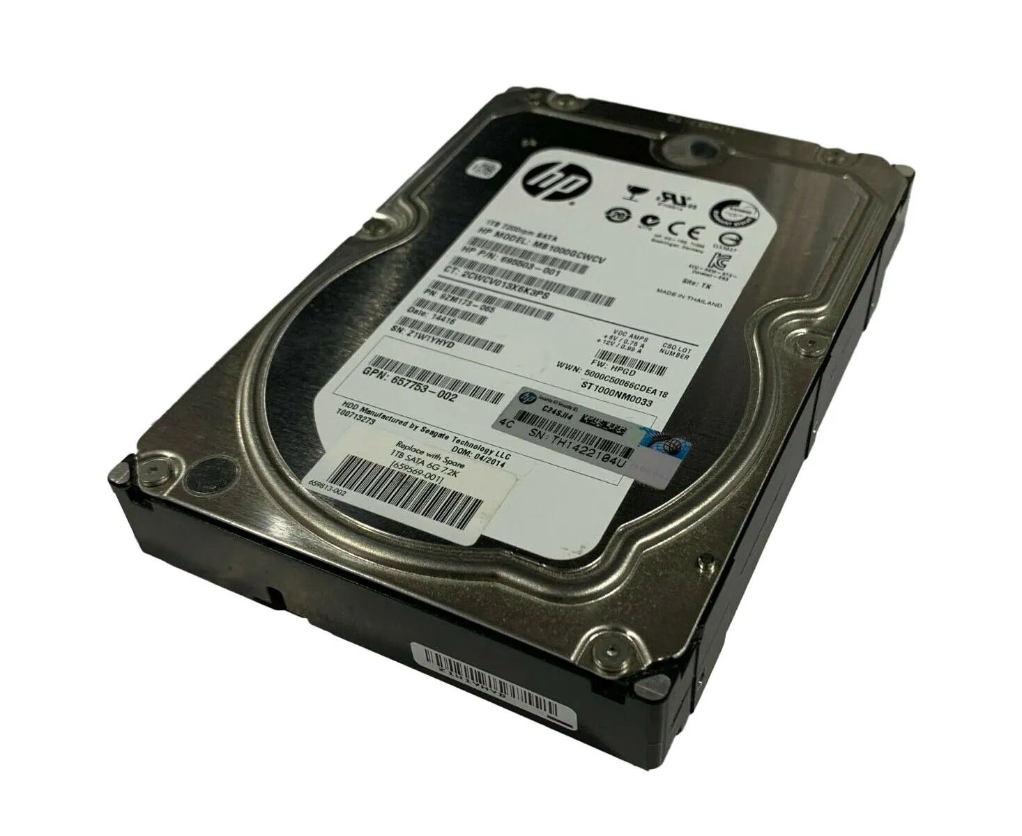 657753-002 - HP 1TB 7200RPM SATA 6Gb/s 3.5-inch Hard Drive