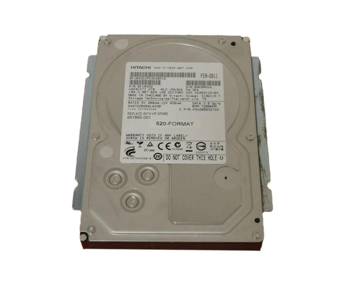 657890-001 - HP 2TB 7200RPM SATA 3Gb/s 3.5-in Hard Drive