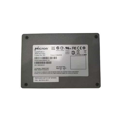 657910-001 - HP 256GB 2.5 inch MLC 6Gb/s SATA Solid State Drive