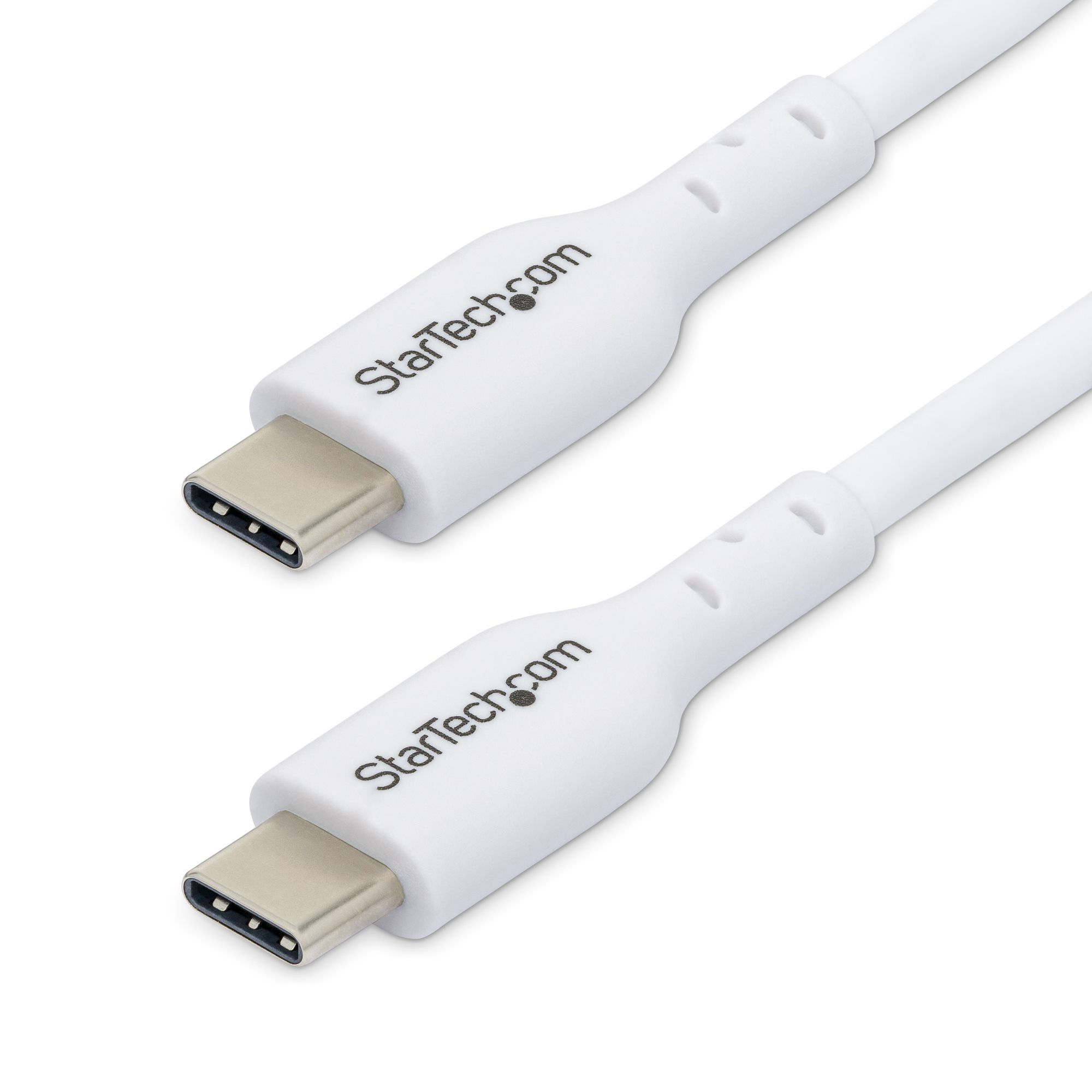 StarTech.com 3ft (0.9m) White USB-C Charging Cable, USB C Cable, USB 2.0 Type-C Laptop Charger Cord, 60W 3A Power Delivery, TPE Jacket, USB-C Data Transfer Cable, M/M