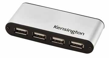 Kensington PocketHub USB 2.0 480 Mbit/s Black, Silver