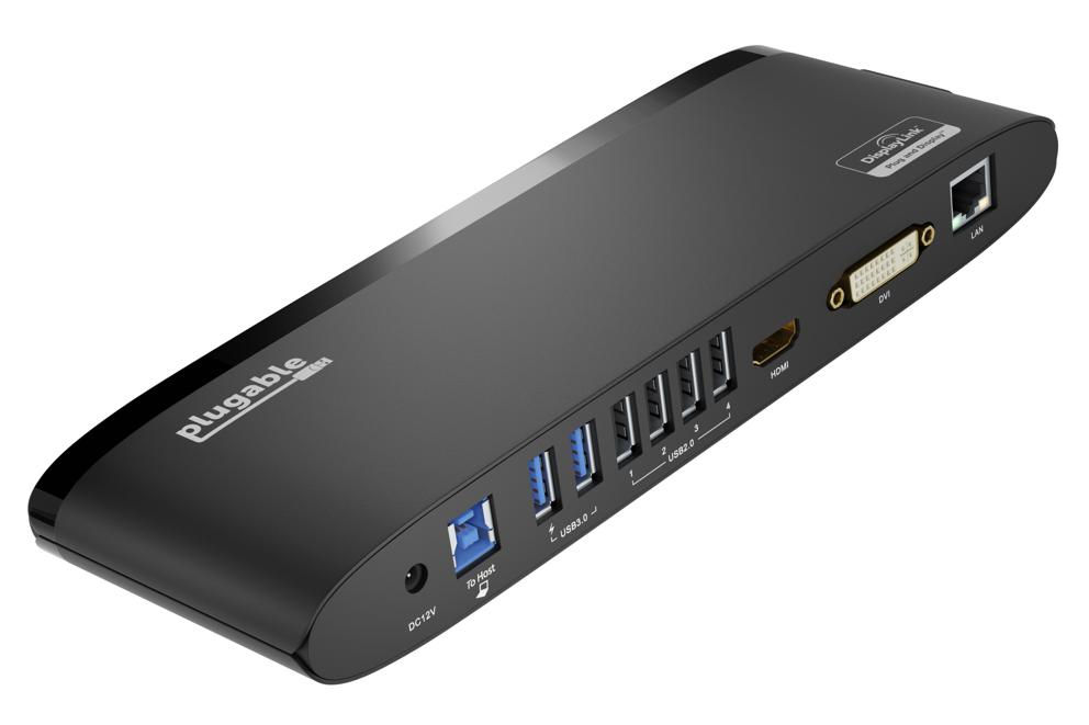Plugable Technologies UD-3900H laptop dock/port replicator Docking USB 3.2 Gen 1 (3.1 Gen 1) Type-A Black
