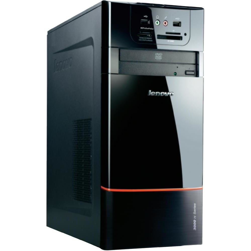 Lenovo IdeaCentre H220 Intel® Pentium® E5700 4 GB DDR3-SDRAM 1 TB AMD Radeon HD 5450 Windows 7 Home Premium Micro Tower PC Black