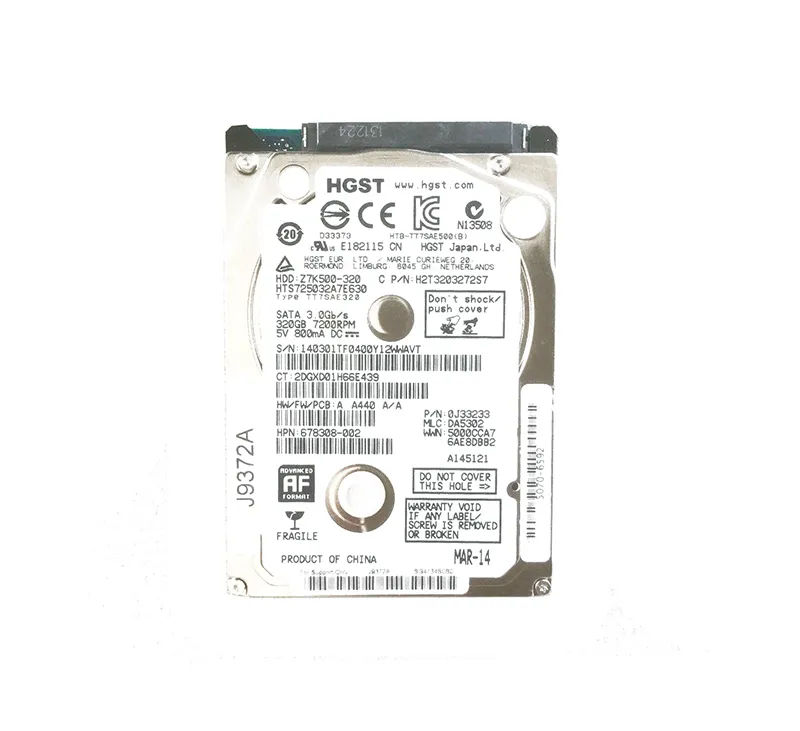 678308-002 - HP 320GB 7200RPM SATA 6Gb/s 2.5-in Hard Drive