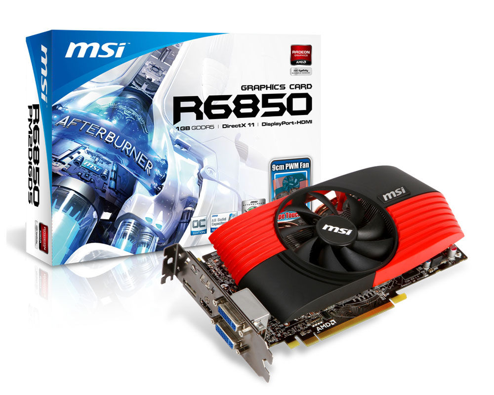 MSI R6850-PM2D1GD5/OC graphics card AMD 1 GB GDDR5